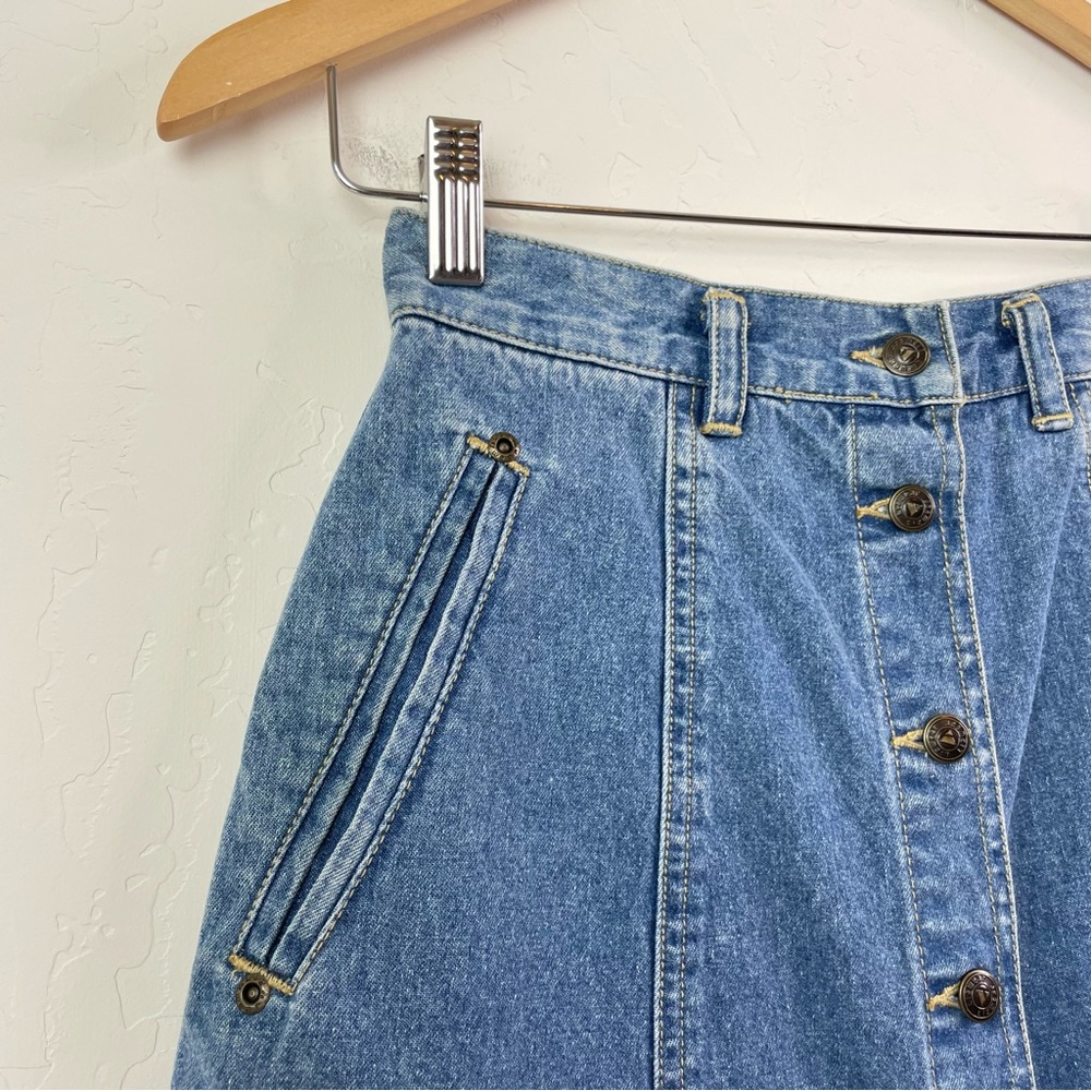 Vintage Liz Claiborne Liz Wear 80s 90s Denim Jean Mini Skirt Size 4 Petite - Picture 5 of 16